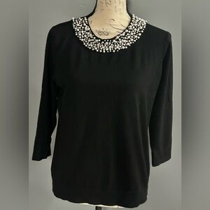 Karl Lagerfeld Paris Pearl Embellished Sweater